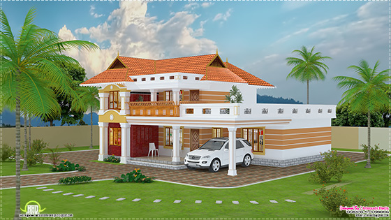 beautiful villa elevation