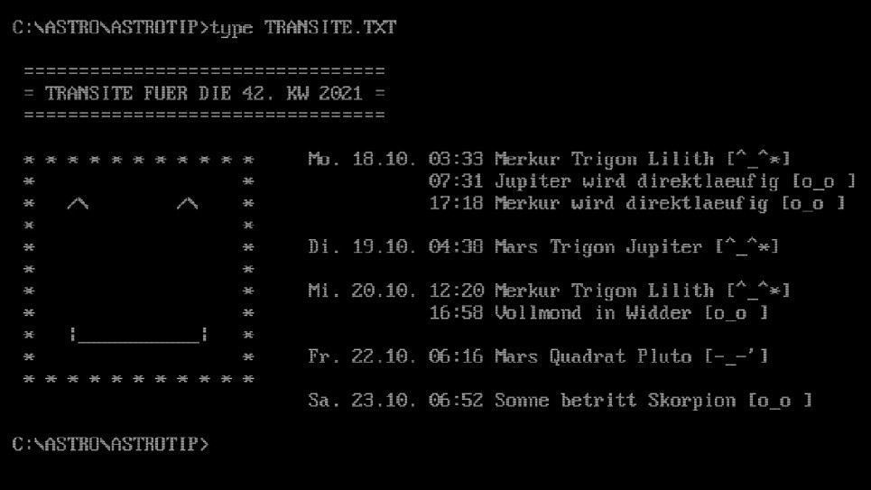 Transitaspekte für diese Kalenderwoche