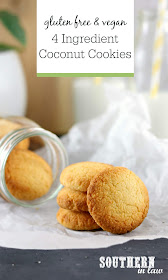 4 Ingredient Coconut Cookies Recipe - gluten free, vegan, paleo, sugar free, healthy dessert recipes