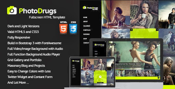 Premium Responsive Template video, music, images