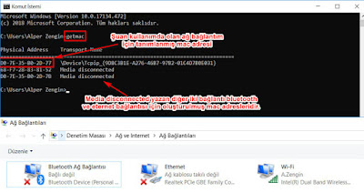 mac adresi bulma