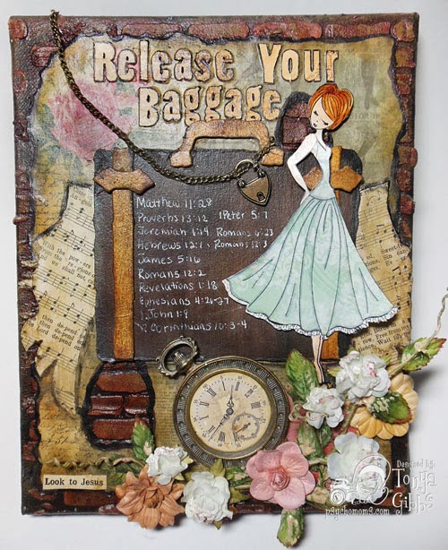 Baggage Mixed Media Canvas Created by Tonya A. Gibbs at Psychomomscrapbooks.blogspot.com