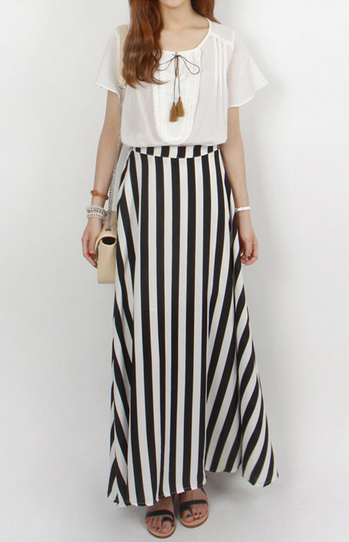 Striped Maxi Skirt