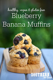 Vegan Blueberry Banana Muffin Recipe  gluten free, vegan, low fat, refined sugar free, clean eating friendly