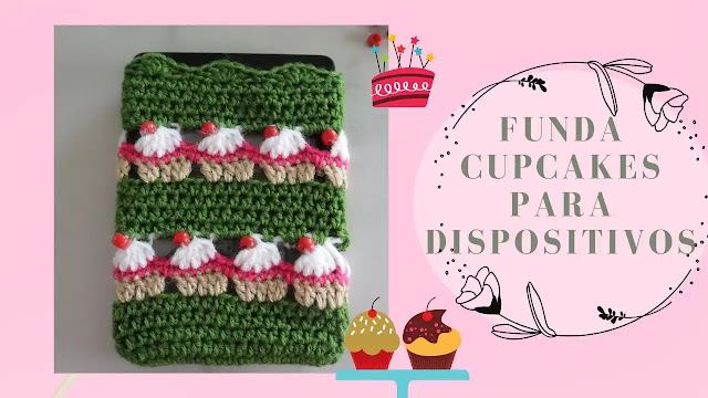 Protege tus Dispositivos con Esta Funda de Cupcakes a Crochet