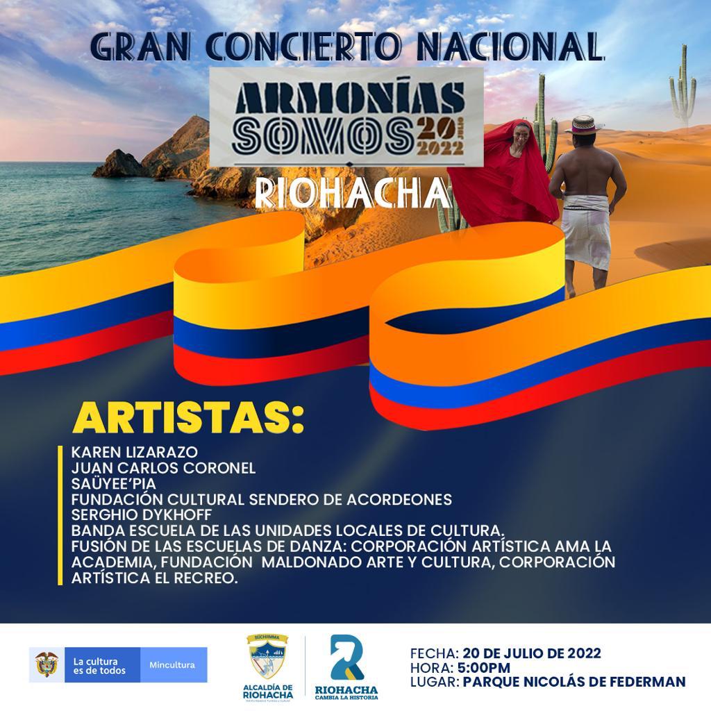 https://www.notasrosas.com/El Gran Concierto Nacional  'Armonías Somos', se vivirá el 20 de julio en el Distrito de Riohacha