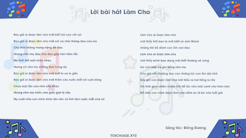 Lời Bài Hát Làm Cha- Đông Dương