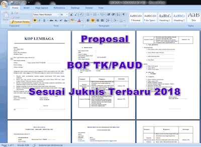 Contoh Proposal Usulan Dana BOP PAUD Tahun 2018