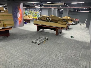 Thảm lót sàn bida, thảm trải sàn Clb Bi-A sử dụng thảm tấm RIO-T05