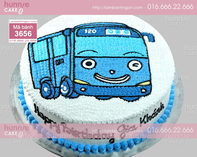 Bánh gato sinh nhật xe buýt Tayo tặng bé trai