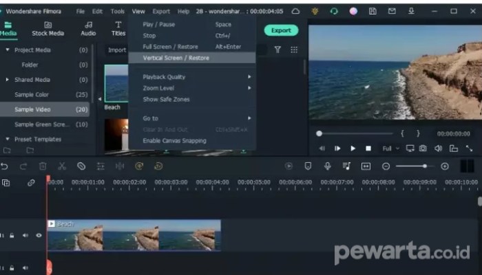 Aplikasi video editor Filmora untuk pemula