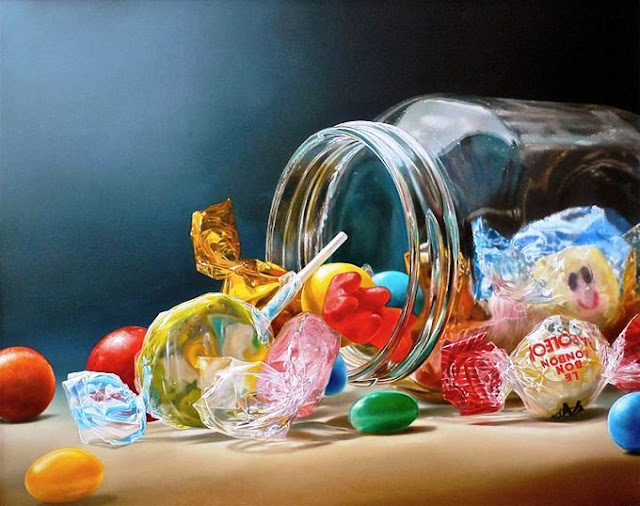 hyper realistic food painting by Tjalf Sparnaay