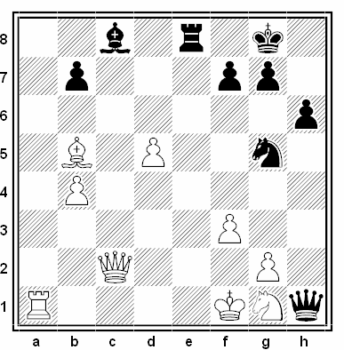 Posición de la partida de ajedrez Safin - Saltaiev (Tashkent 1989)