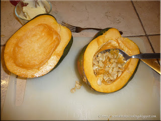 seeding the acorn squash