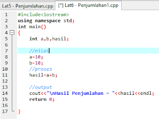 Program Penjumlahan dan Pengurangan C++