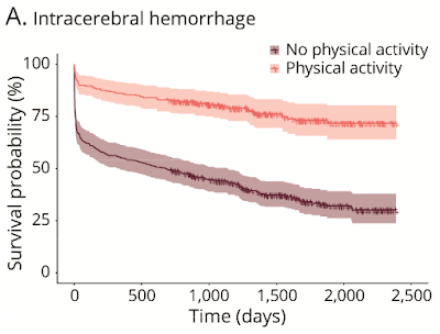 身体活動と脳内出血生存率の図
