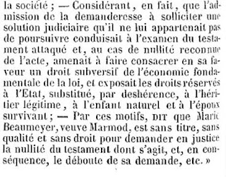 Jugement héritage Marmod - Boiteux, Journal du Palais, 1856