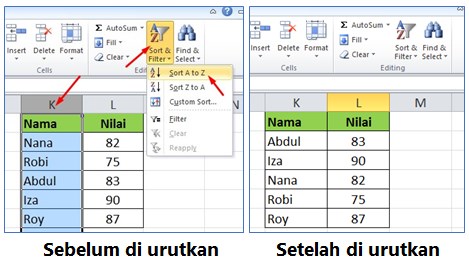 Cara Mengurutkan Data di Excel