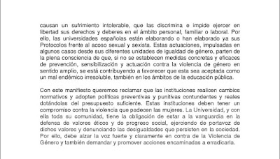 Manifiesto de la red de unidades de igualdad de género de las universidades españolas para la excelencia universitaria.