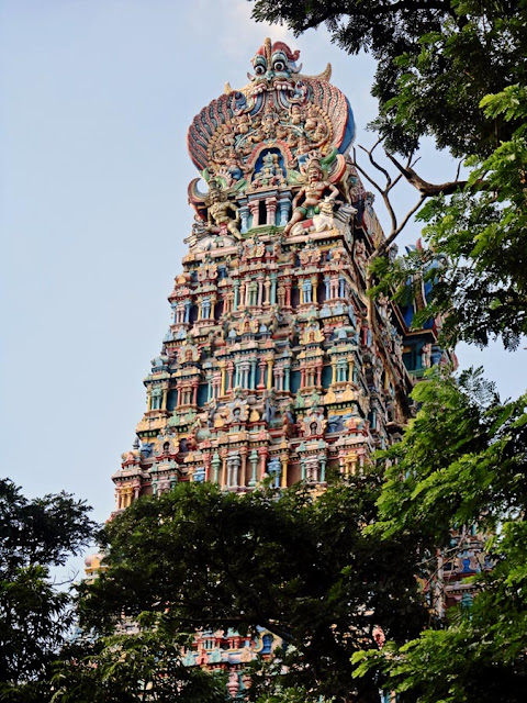 Meenakshi Temple tower in Madurai Tamil Nadu