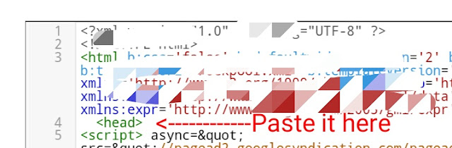 Paste html code,  head