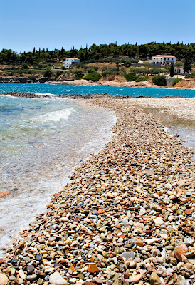 pebbles on shore, Greece