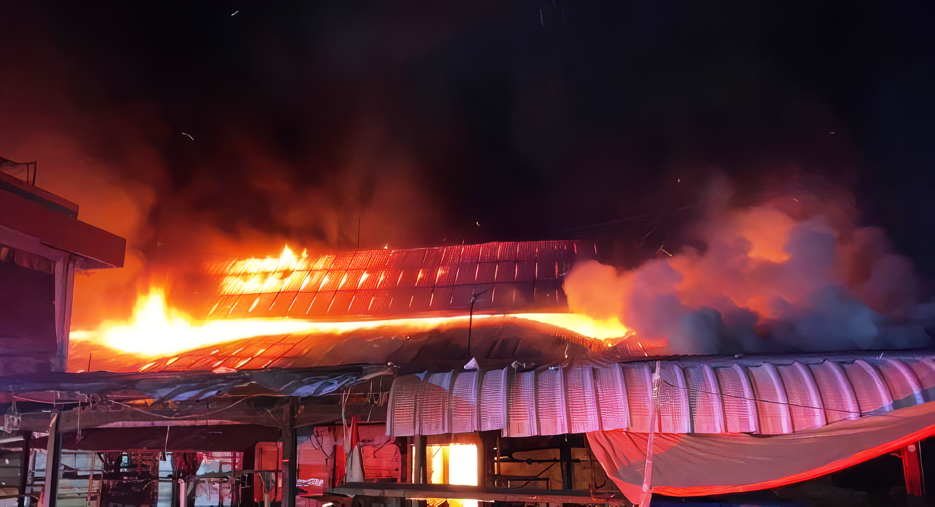 Kebakaran Pasar Leuwiliang Bogor yang Terjadi pada Rabu Malam