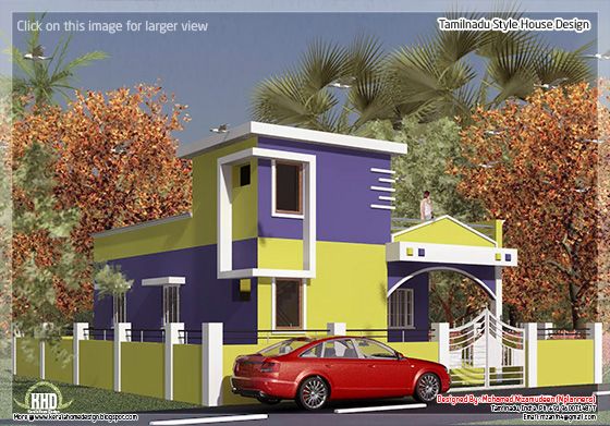 Tamilnadu style single floor house