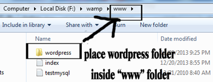 place wordpress folder