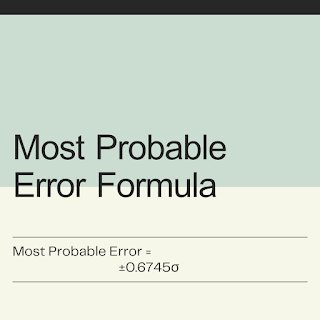 Most Probable Error Formula
