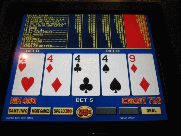 Super Double Double Bonus Quad Fours - no kicker, though