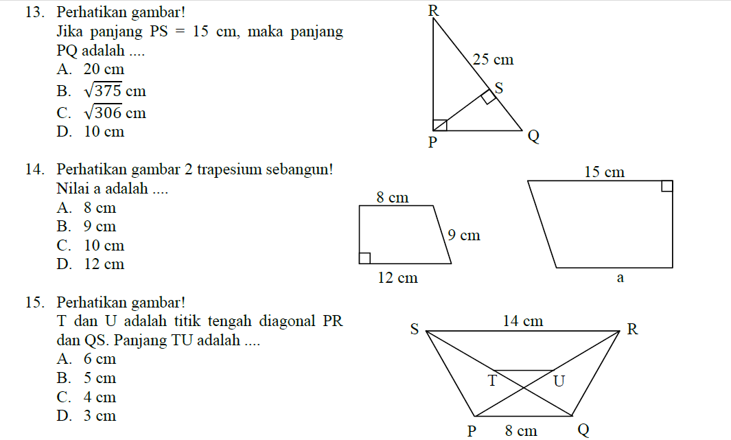 Latihan Kesebangunan Matematika