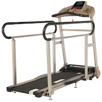 Exerpeutic TF2000 Recovering Fitness Walking Treadmill with Full Length Hand Rails, with low step-up height, shock absorbing deck