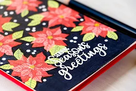 Single Layer Petite Poinsettia & Festive Greetings Christmas Card with Video Tutorial by Yana Smakula