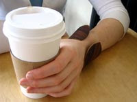 coffee cup sleeve (see picture at right).