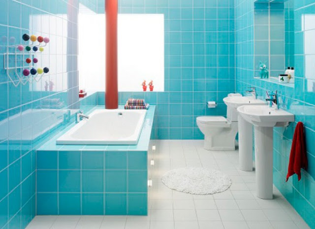 Modern and Beautiful Bathrooms Design Ideas with Blue Shades