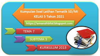 Kumpulan Soal Tematik Kelas 5 SD/MI Kurikulum 2013 Tahun 2021