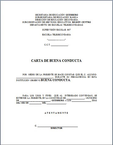 Edudescargas: Carta de buena conducta