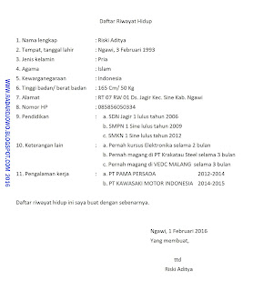 Contoh Daftar Riwayat Hidup Lampiran Skripsi - Contoh 36