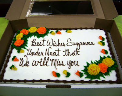 We Will Miss You Cakes. write “we will miss you”.