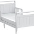 White Wood Toddler Bed Sleigh Design