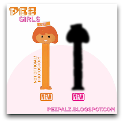 Orange PEZ presenter girl with Mystery PEZ presenter girl coming in 2024