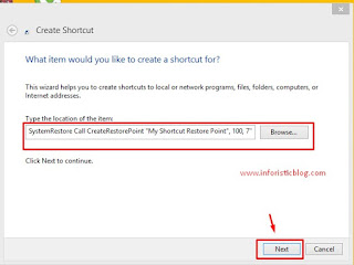 Creating-system-restore-point-shortcut-on-windows10