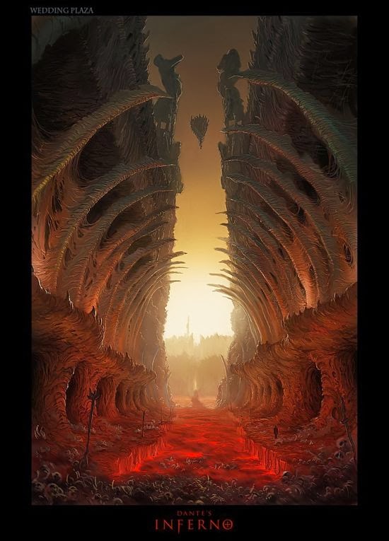 Hugo Martin ilustrações arte conceitual filmes games fantasia ficção científica Cenários e ambientes - Dante's Inferno (game)