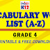 VOCABULARY WORD LIST (A-Z) Grade 4