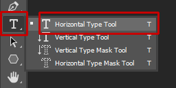 The Horizontal Type Tool.