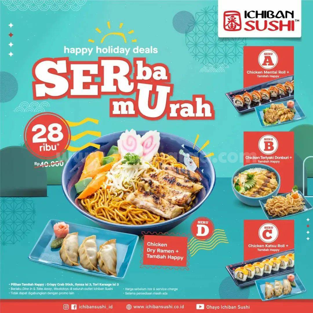 Ichiban Sushi Promo Paket SERBU SERU – Serba Murah Rp 28 Ribu