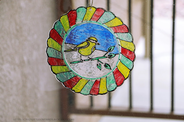 Faux stained glass on plastic plate