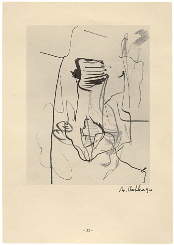 Albert Oehlen Untitled (32), 1994  ink, gouache, pencil,  Tipp-Ex on catalogue page 21 x 15 cm