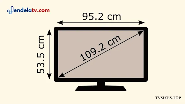 ukuran tv 43 inch berapa cm